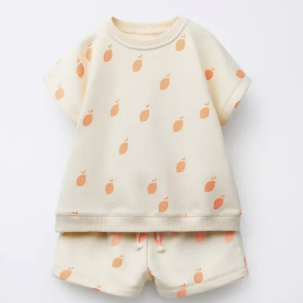 Zara Cream and Orange Kids Outfit Size 1.5 Nwt